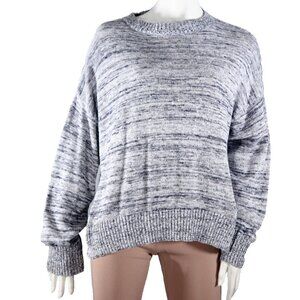 Max Mara Leisure Women's Medium Gray Crew Sweater Cotton Knit Pullover Shirt